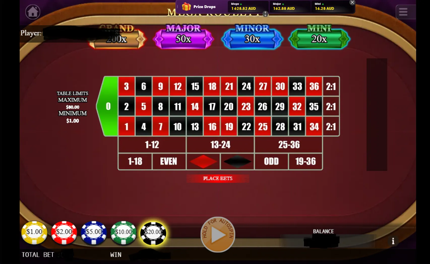 Kagaming mega roulette
